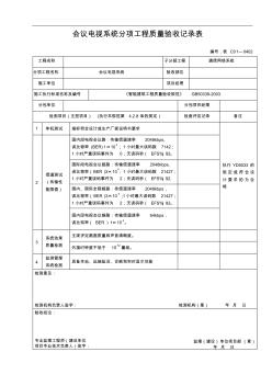 会议电视系统分项工程质量验收记录表