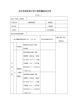 会议电视系统分项工程项目质量验收记录表(格式)