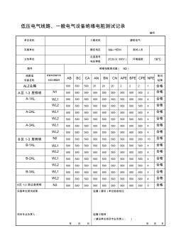 低壓電氣線路_照明配電箱絕緣電阻測(cè)試記錄(22頁(yè))