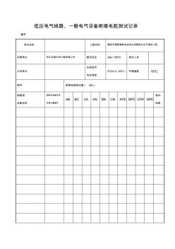 低壓電氣線路、照明配電箱絕緣電阻測試記錄 (2)