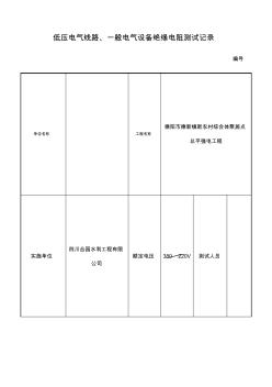 低壓電氣線路照明配電箱絕緣電阻測試記錄(20200807155932)