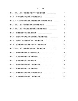 低压电气设备安装工程单元质量评定表