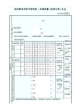 低壓配電系統(tǒng)節(jié)能性能(電源質(zhì)量)檢測記錄5
