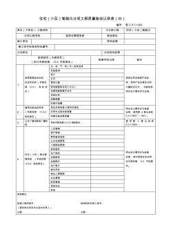 住宅(小区)智能化分项工程质量验收记录表(Ⅲ)