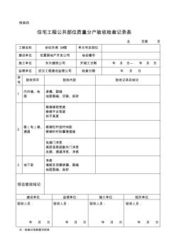 住宅工程公共部位质量分户验收检查记录表 (2)