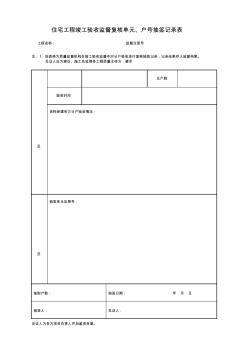 住宅工程竣工驗(yàn)收監(jiān)督復(fù)核單元、戶號(hào)抽簽記錄表