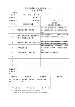 住宅工程质量分户验收记录表3(水电新表范例)