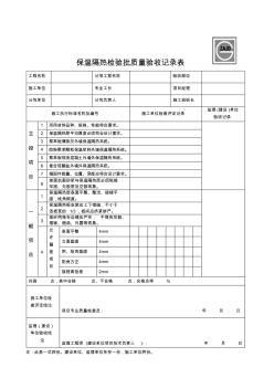 保溫隔熱檢驗批質(zhì)量驗收記錄表