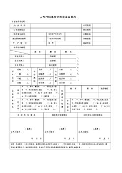 入围投标单位资格审查备案表