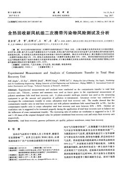 全熱回收新風(fēng)機組二次攜帶污染物風(fēng)險測試及分析(20200926145358)