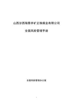 全面风险管理制度以及手册