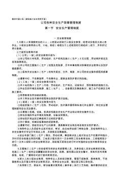 公司各种安全生产规章管理制度(包括项目部) (2)