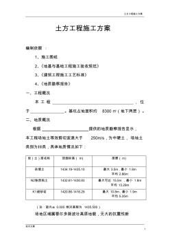 公寓楼工程土方工程施工方案