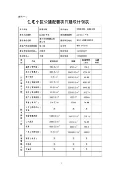 公建配套計劃表