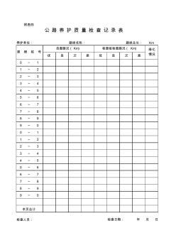 公路养护质量检查表