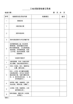 公路工程工地試驗(yàn)室檢查記錄表