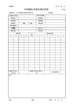 公路工程项目-0508水泥混凝土抗渗性试验记录表(模板)