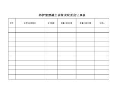 养护室混凝土砂浆试块进出记录表 (2)