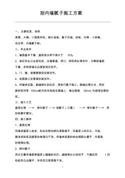 内墙腻子施工方案