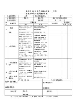 农发监理表格--单元工程评定表