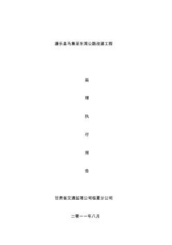 農(nóng)村公路監(jiān)理執(zhí)行報告