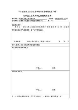 冬季恶劣天气施工应急预案