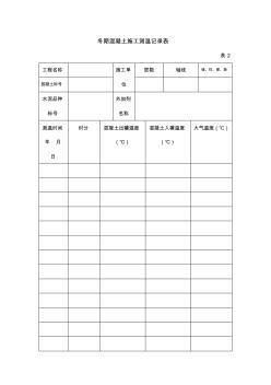 冬期混凝土施工測溫記錄表 (2)