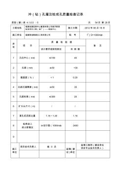 冲(钻)孔灌注桩成孔质量检查记录