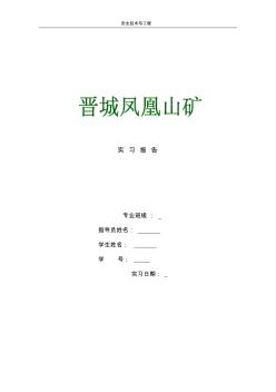 凤凰山煤矿实习报告(安全工程) (2)