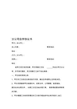 分公司合作协议书(1)