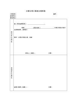 分部分项工程划分报审表