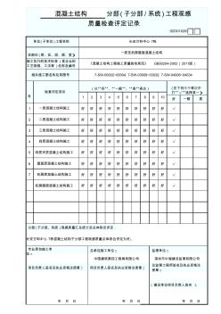 分部工程观感质量检查评定记录(混凝土结构子分部)