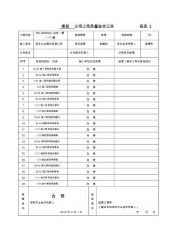 分项工程质量验收记录模板2统表2