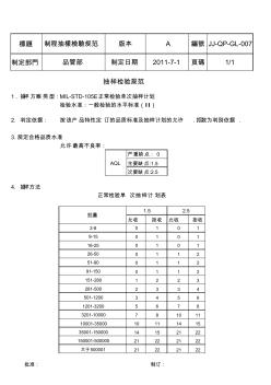 制程抽样检验规范