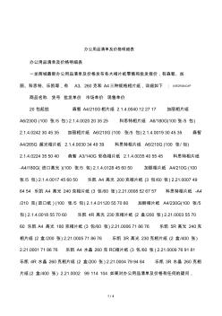 办公用品清单及价格明细表(20200819170327)