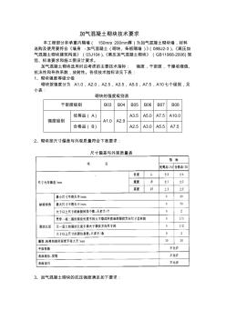 加气混凝土砌块技术性能要求