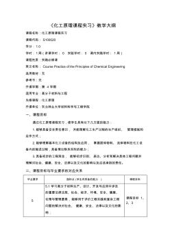 化工原理课程实习教学大纲-东北林业大学材料科学与工程学院