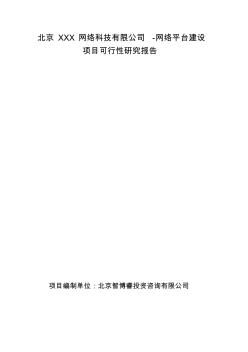 北京XXX网络科技有限公司-网络平台建设项目可行性研究报告