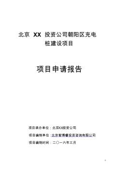 北京XX投资公司朝阳区充电桩建设项目申请报告