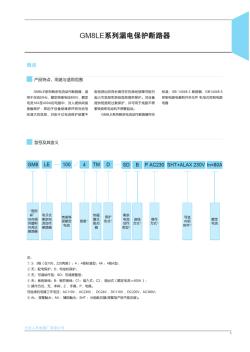 北京人民電器GM8LE系列漏電保護(hù)斷路器介紹