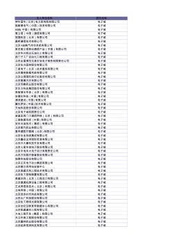 北京市亦莊大企業(yè)名錄