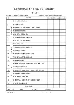 北京市施工现场检查评分表(塔吊、起重吊装)