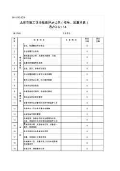 北京市施工现场检查评分记录-塔吊、起重吊装
