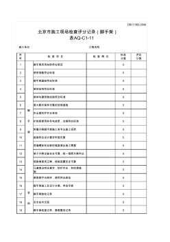 北京市施工现场检查评分记录-脚手架