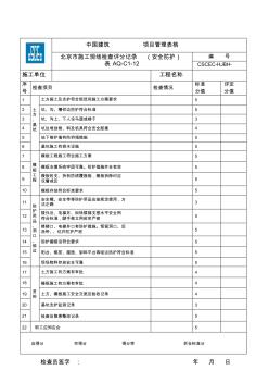 北京市施工现场检查评分记录表5