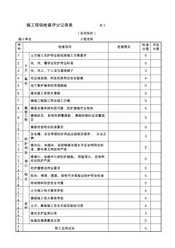 北京市施工现场检查评分记录表表5
