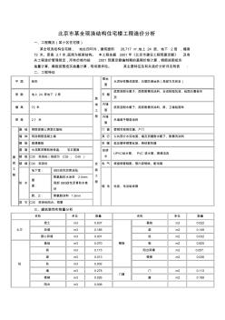 北京市某全现浇结构住宅楼工程造价分析