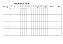 醫(yī)院水電巡查記錄表