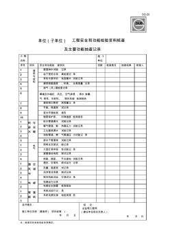 单位(子单位)工程安全和功能检验资料核查及主要功能抽查记录SG-20