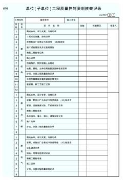 单位(子单位)工程质量控制资料核查记录GD3001-001